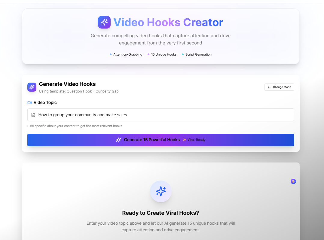 Scroll-Stopping Hooks Generator - AI-powered pattern interrupts and attention-grabbing openings